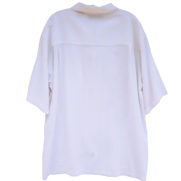 Monte Carlo Men's Large Dress Shirt White Embroidered Short Sleeve Button-Up - Picture 2 of 11